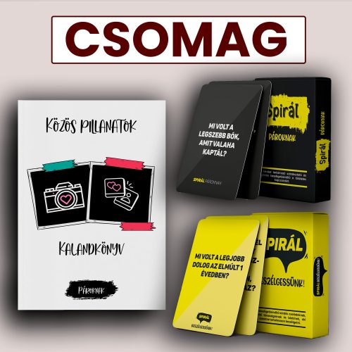 CSOMAG: Spirál Pároknak, Spirál Beszélgessünk! kártyajáték és Közöspillanatok kalandkönyv