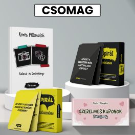   CSOMAG: Spirál Pároknak, Beszélgessünk! kártyajáték, Szerelmes kuponok pároknak és Közöspillanatok kaland- és emlékkönyv