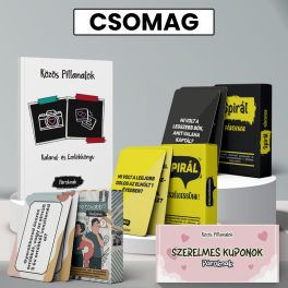   CSOMAG: Spirál Pároknak, Beszélgessünk!, Merre tovább felnőtteknek kártyajáték, Szerelmes kuponok pároknak és Közöspillanatok kaland- és emlékkönyv