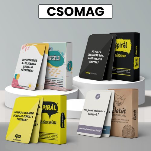 CSOMAG: Spirál Pároknak, Beszélgessünk! Mesélj! és Életút - Családi kiadás kártyajáték