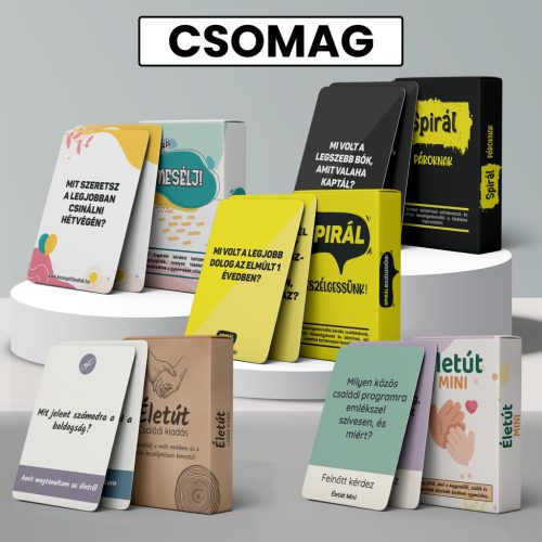 CSOMAG: Spirál Pároknak, Beszélgessünk! Mesélj!, Életút MINI és Családi kiadás kártyajáték