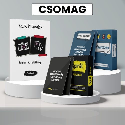 CSOMAG: Spirál Pároknak, #SZÓRAKOZZUNK kártyajáték és Közöspillanatok kalandkönyv
